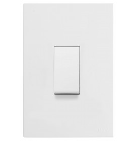 Conjunto Interruptor Simples Vertical 4x2 - RECTA BRANCO SATIN